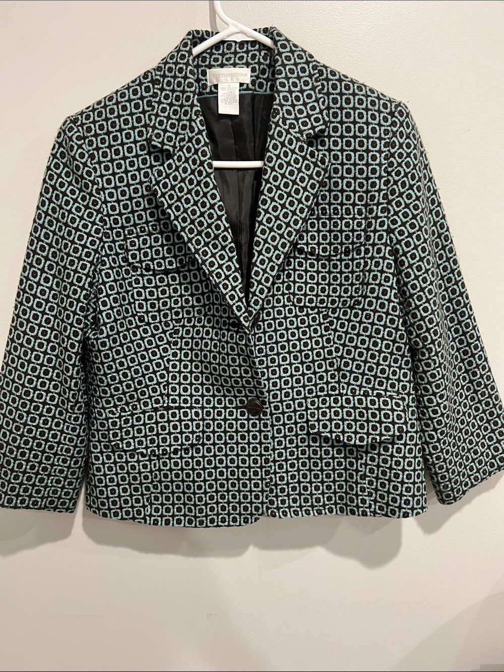 worthington geometric tailored lined jacket women’s 12